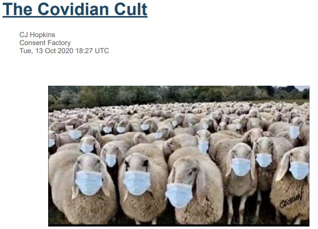 https://twpter.com/users/cali/feed/2021-0903-1000-1149-f-cali.pdf -   Twpter Officially endorses this essay:            "The Covidian Cult" by C.J. Hopkins - Consent Factory, Inc.            This is truly excellent analysis of what we are experiencing in regard to the government response to what amounts to the common flu, and put into historical context with similar instances of mass psychosis.            We think this should be read and understood by everyone who is cowering in fear of the Official Covid Narrative.            This PDF version is formatted to be printed into booklet form on 2 sheets of standard letter size paper printed on both sides, 2 pages per sheet, in your laser printer's "booklet" mode (available on many common desktop office printers). Assembly instructions: stack both sheets, fold in half lengthwise and staple twice in the center fold to form a booklet style pamphlet.                  #covid #COVID #Covid #COVID19 #jab #LockDown      #lockdown #vaccine #VACCINE #LockDown  #scamdemic #Nuremberg2 #sysop  #Welcome  #NewUsers  #ArchivePDF       #CovidTrials       