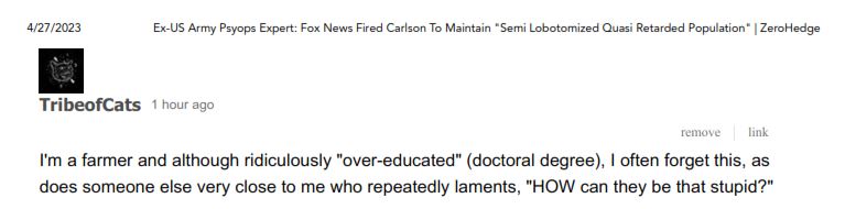 https://twpter.com/users/phoneguy/feed/2023-0427-1045-1425-f-phoneguy.pdf -   PDF: Quote of the day - Education without Critical Thinking Skills            People, this is what we are up against. This is why so many highly educated people are clueless and the reason why this country is in decline.            This is the reason so many people fell for the  #Covidiocy /  #scamdemic             This is why people don't see the true power of companies like  #BlackRock and  #Vanguard             This is why #Woke concepts like #CRT #DEI and the tranny  #LGBT agenda are overriding simple observation and common sense.            It doesn't matter how educated you are. If you do not have CRITICAL THINKING SKILLS and can not follow logic or use objective reasoning; then you will believe whatever the         #MainstreamMedia tells you.            This why #Science , REAL SCIENCE is so important. The Scientific method based on observation, repeat-ability of results, and empirical evidence; leads to discovery of the truth.            This is why REAL SCIENCE is being demonized as being "Racist" and #AntiWoke                    #Academia  #InformationWarfare  #WeThePeople  #ArchivePDF       