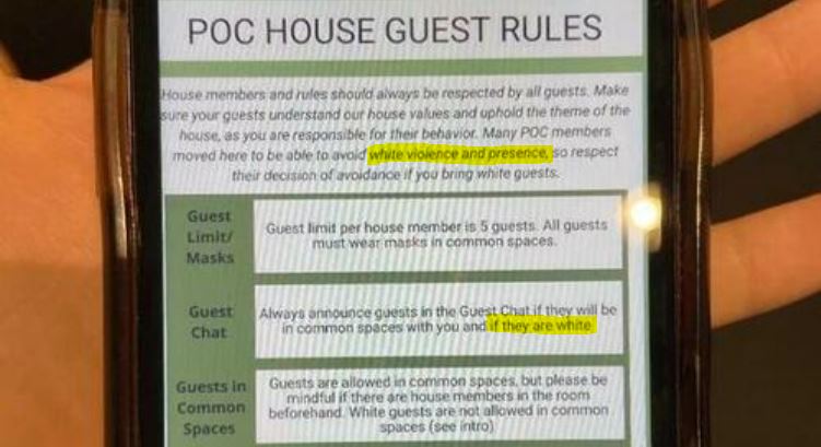 https://twpter.com/users/sluggo/feed/2022-0820-1606-0019-f-sluggo.pdf -   PDF- UC Berkeley Student Housing Co-Op Bans White People From Common Areas            This #antiwhite shit is going too far now.            First it was  #CancelCulture on social media. Now it is moving into the real world.            White people better wake up soon, or the   #WokeGestapo  will be heading us all to  #Woke Gulags.            So a white person just being present in the same room is now considered white violence? Seriously?      This is unreal, even for  #California              #ArchivePDF       