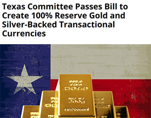 https://twpter.com/users/tex/feed/2023-0506-1623-3073-f-tex.pdf -   PDF: #Texas Committee Passes Bill to Create 100% Reserve Gold and Silver-Backed Transactional Currencies _ SchiffGold                  Well this sounds like a pretty good way to head off the  #FederalReserve trying to shove  #CBDC down our throats, and take away our freedom and privacy in the process.            This is something we should all follow. I for one, would like to see the end of the Federal Reserve (a privately owned banking cartel).            Any organization that can print money from thin air, ends up being the ruler of a country, as so succinctly implied by this famous quote from the biggest banking cartel of them all:            "Give me control of a nation's money, and I care not who makes its laws." - Mayer Amschel Bauer Rothschild                   #Banking  #BankRun  #ArchivePDF       